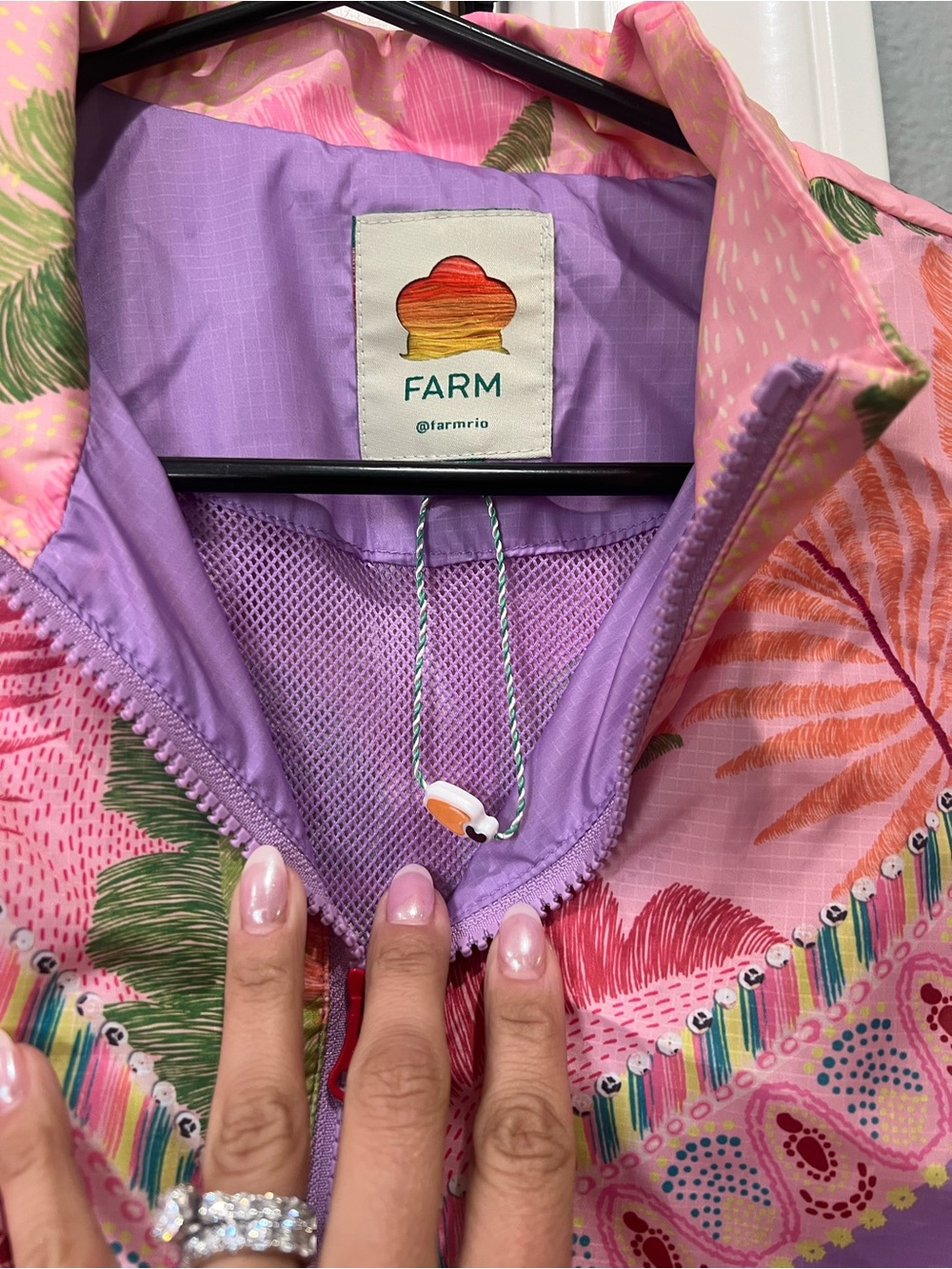 FARM Rio Multicolor Tropical Zip-Front Bomber Jacket - Picture 2 of 3